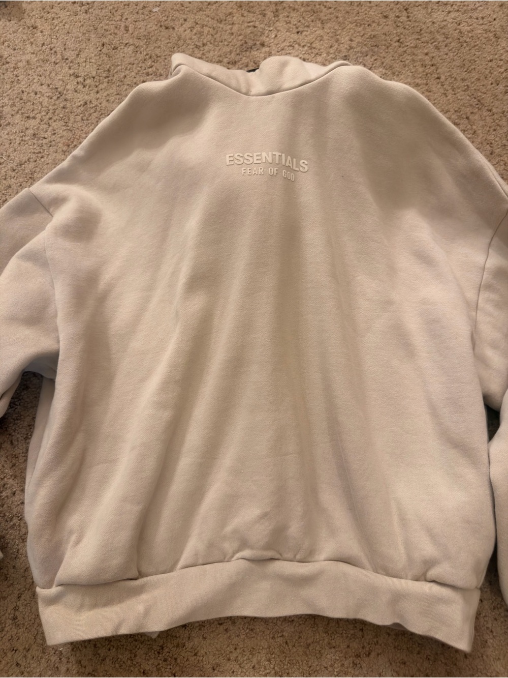 Fear of God Essentials Men’s Light Beige Pullover hoodie